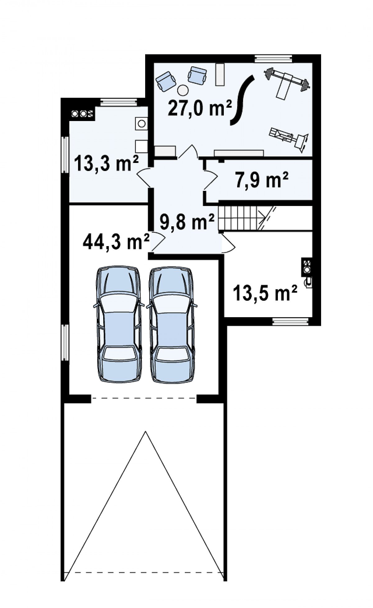Подвал 71,4 ( 115,8 м²) дома Z53