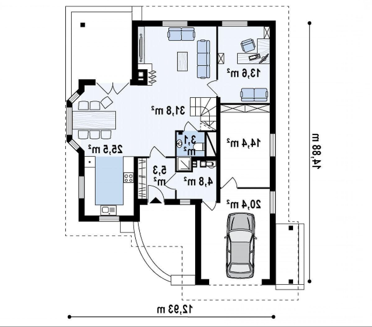Первый этаж 98,6 (119,0 м²) дома Z58 z blk