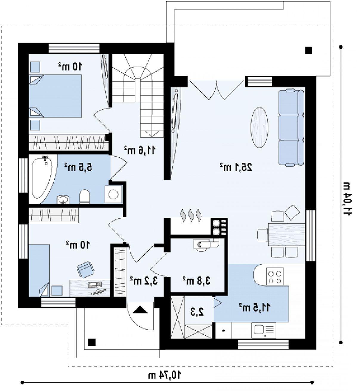 Первый этаж 83,2 м² дома Z64 a