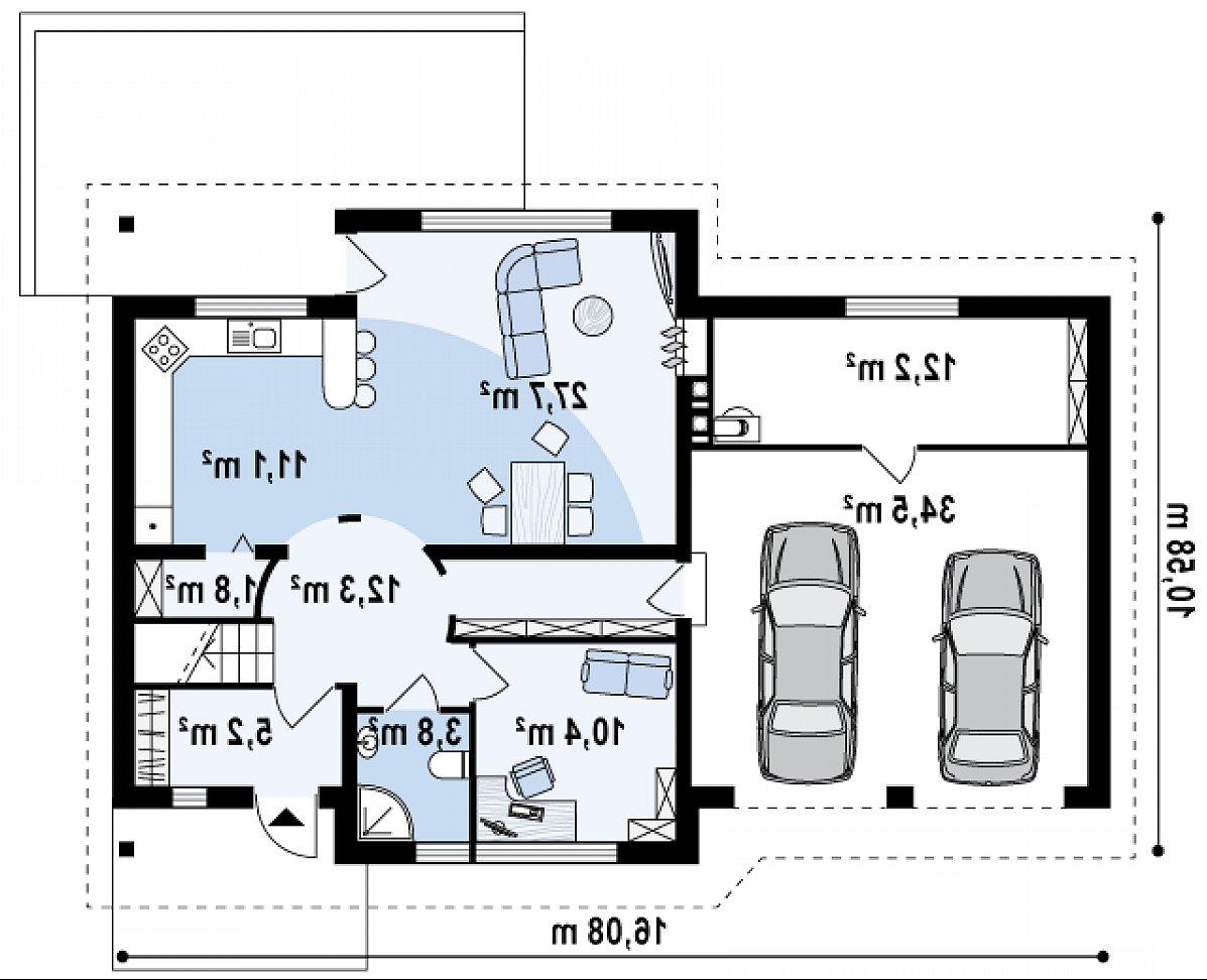 Первый этаж 84,5 (119,0 м²) дома Z68 GL2
