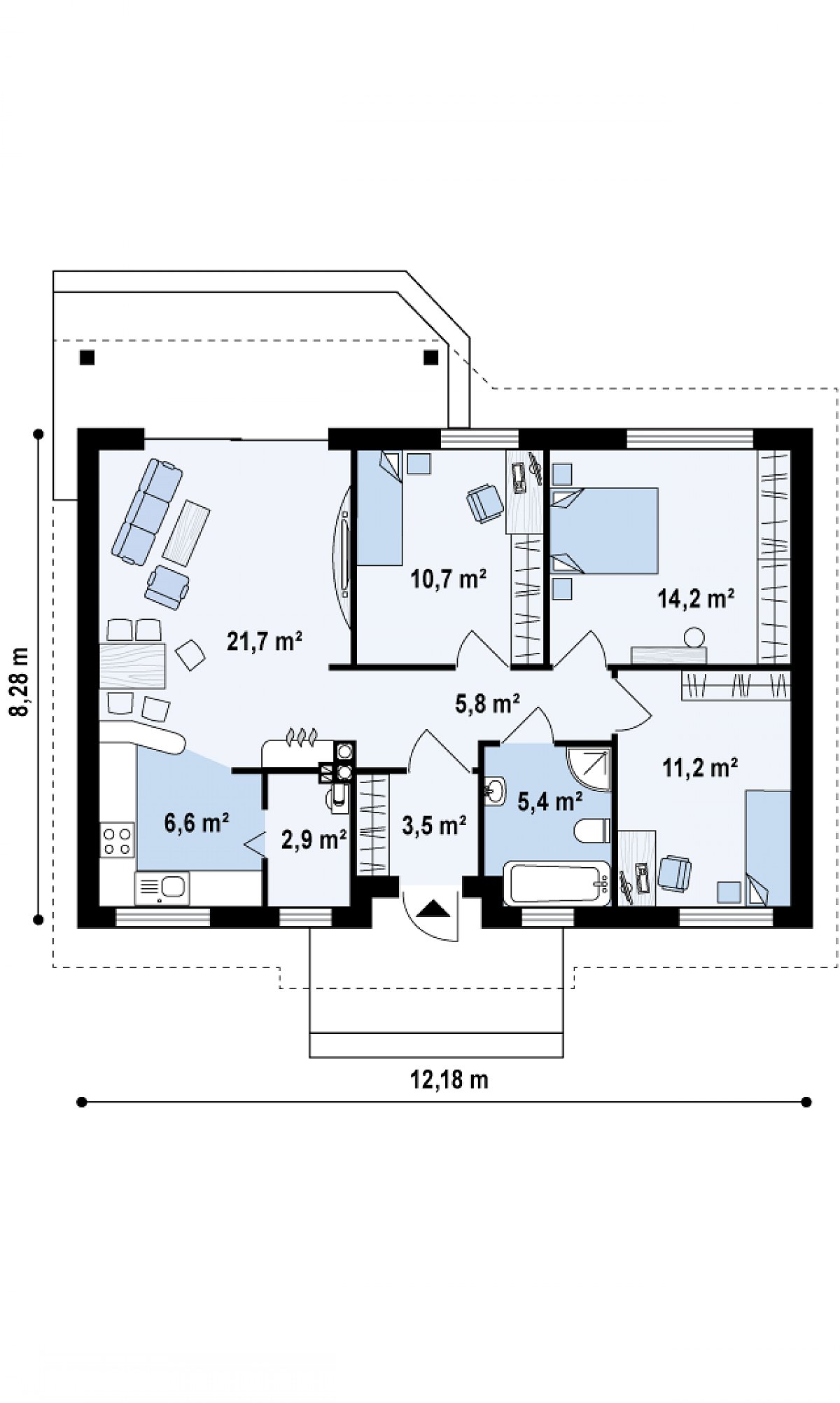 Первый этаж 82,0 м² дома Z7 35
