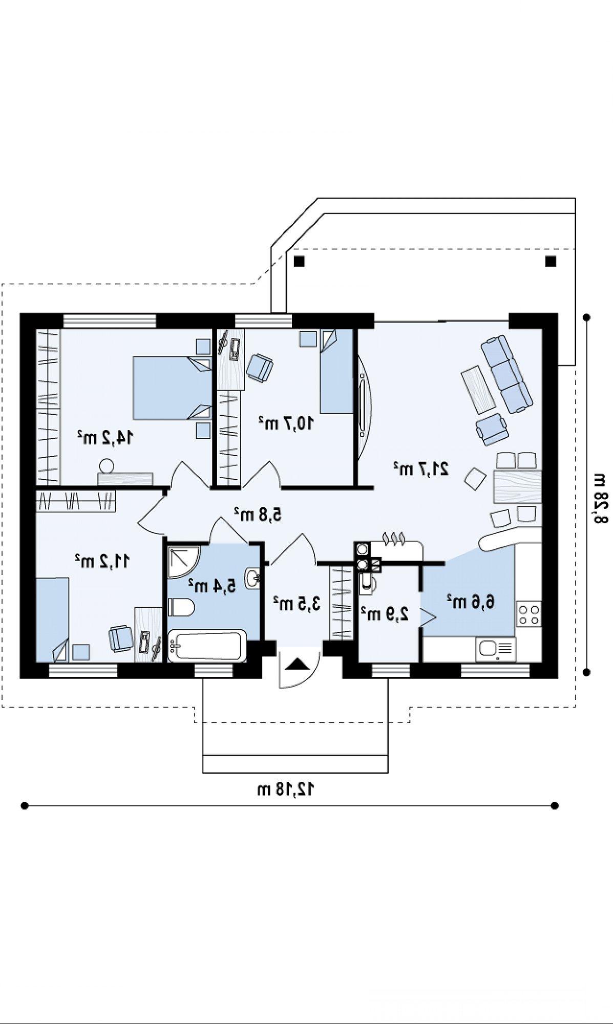 Первый этаж 82,0 м² дома Z7 35