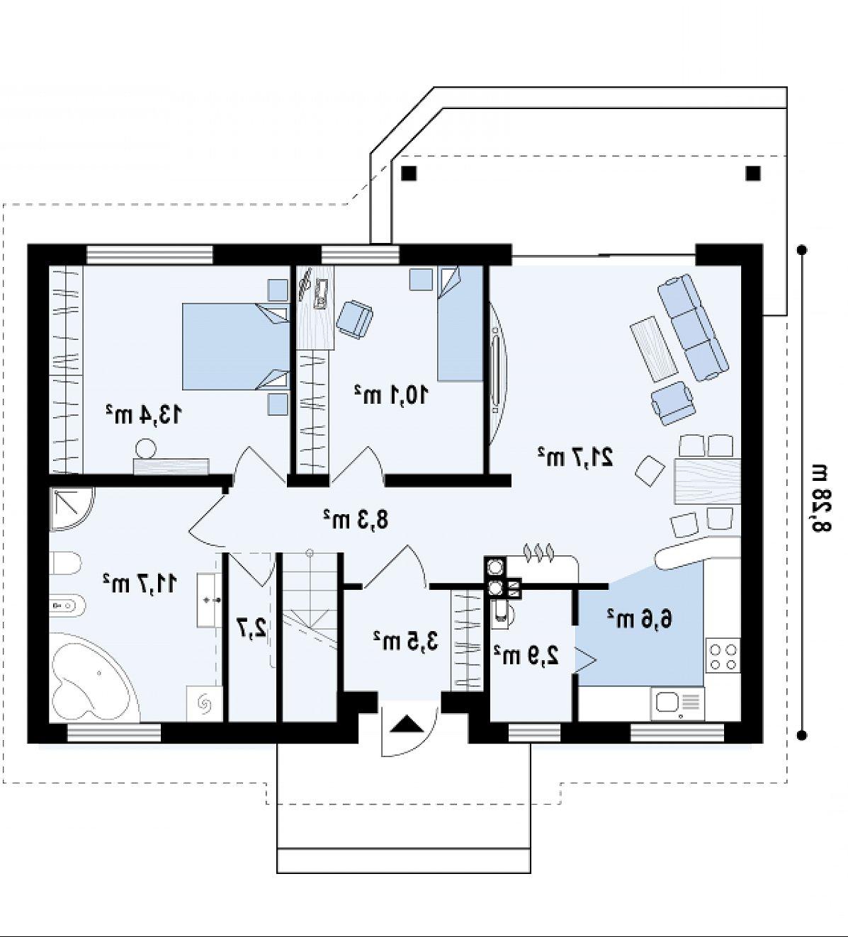 Первый этаж 93,2 м² дома Z7 P 35