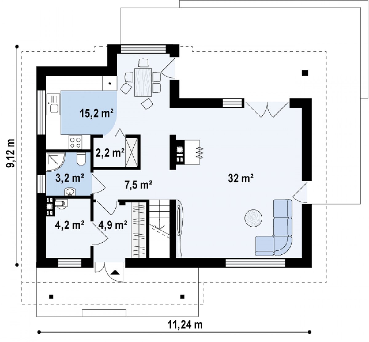Первый этаж 69,2 м² дома Z89