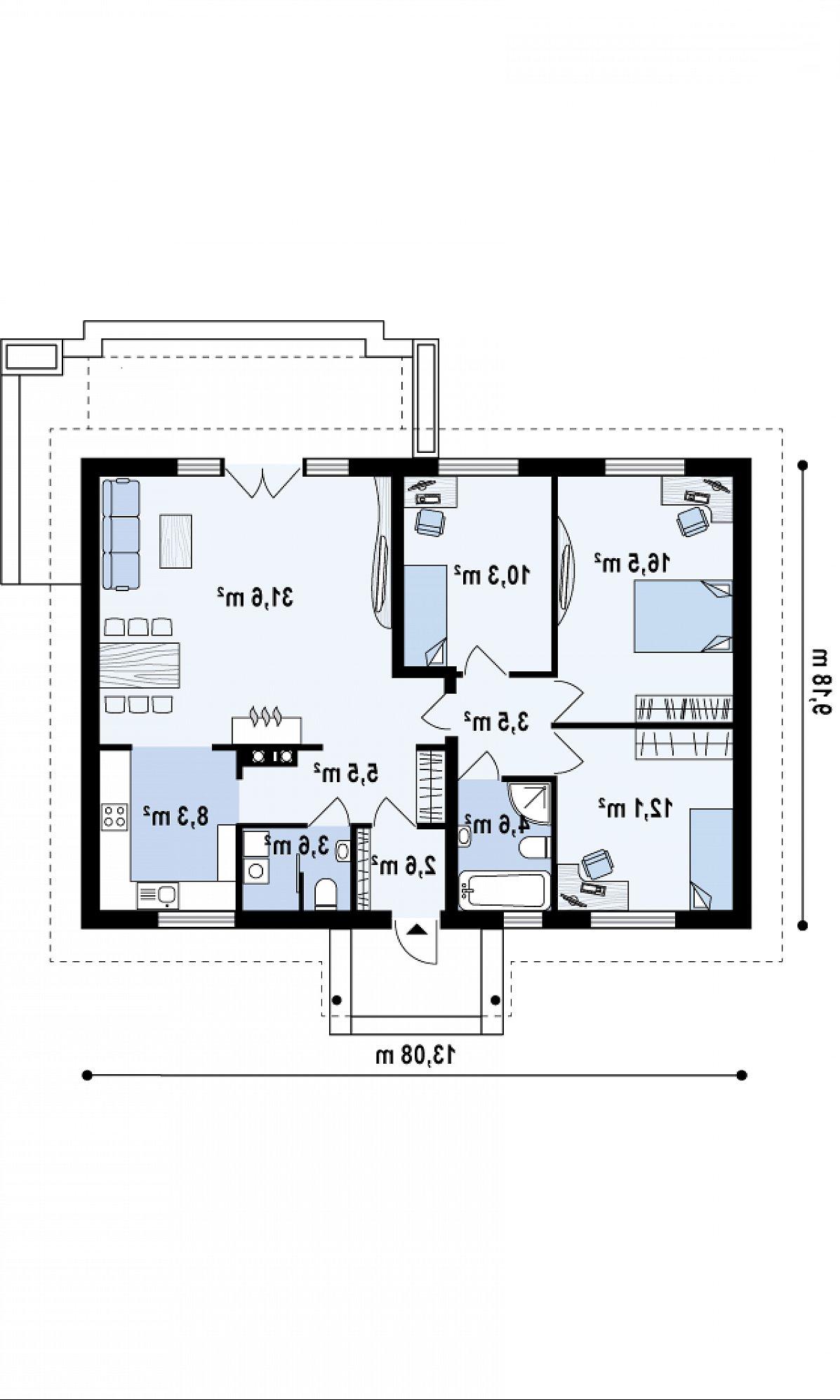 Первый этаж 98,6 м² дома Z8