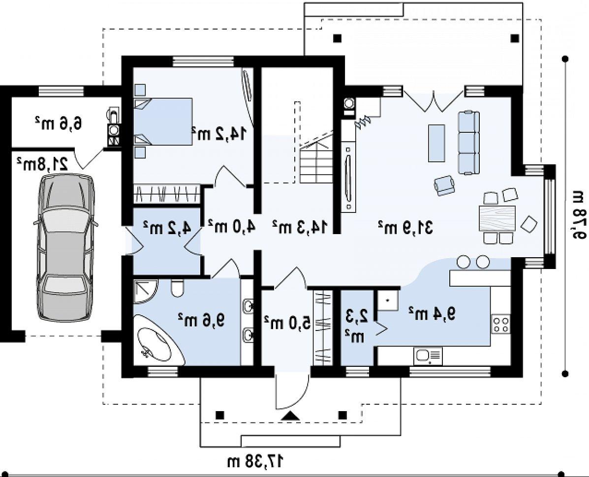 Первый этаж 95,0 (123,4 м²) дома Z95 GL