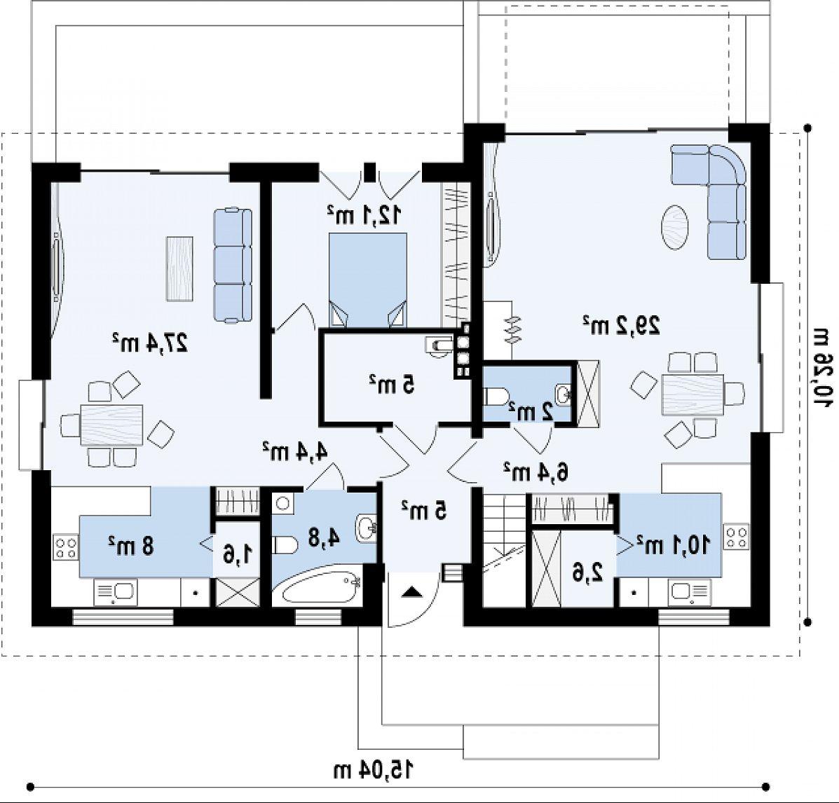 Первый этаж 118,6 м² дома Z97