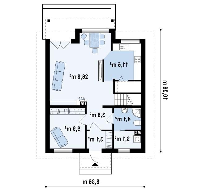 Первый этаж 62,3 м² дома Z99 dk
