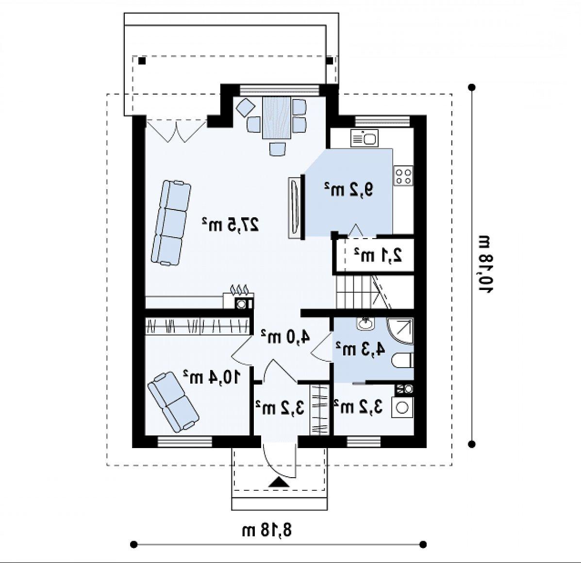 Первый этаж 62,3 м² дома Z99