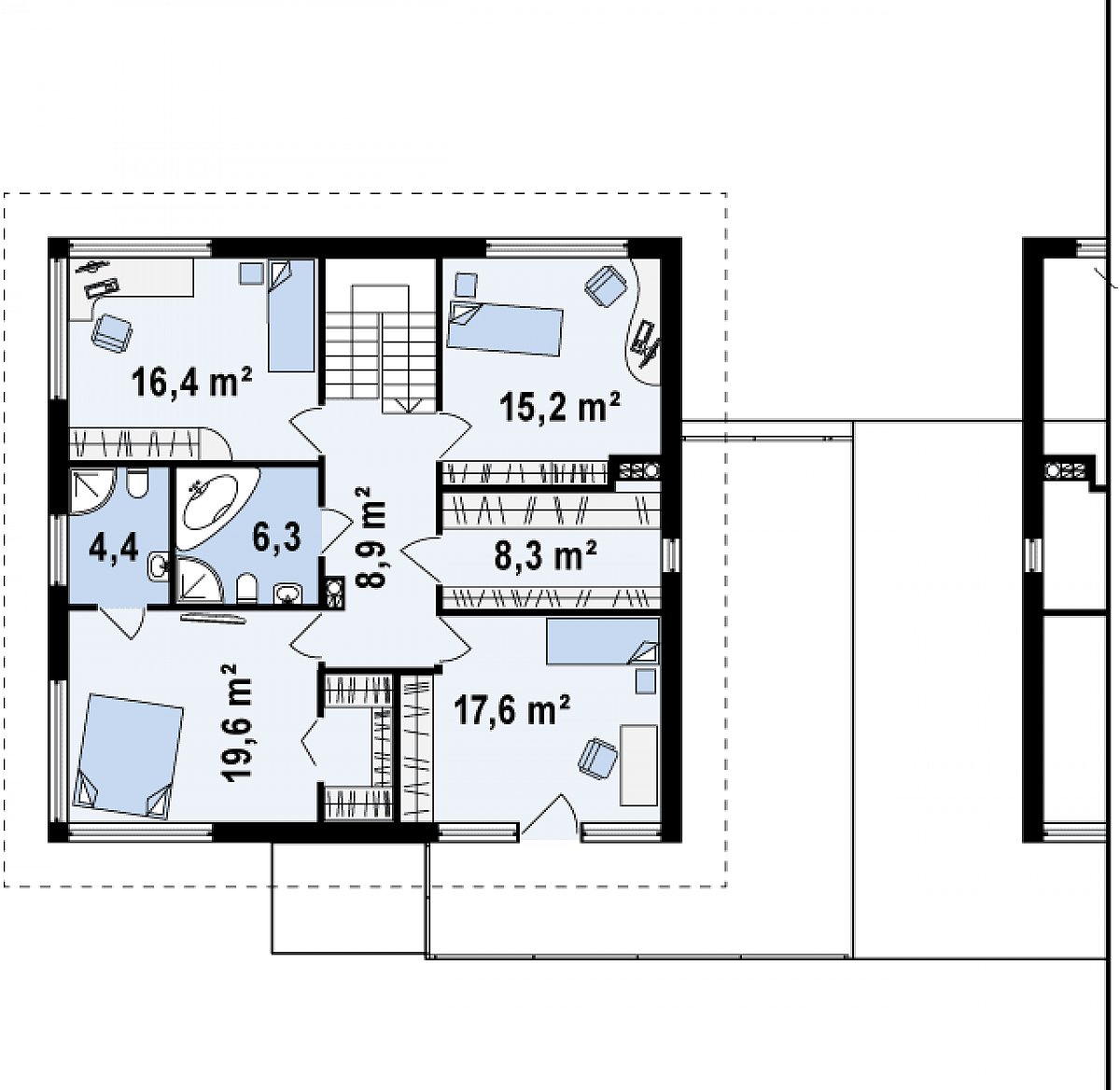 Второй этаж 96,7 м² дома Zb2