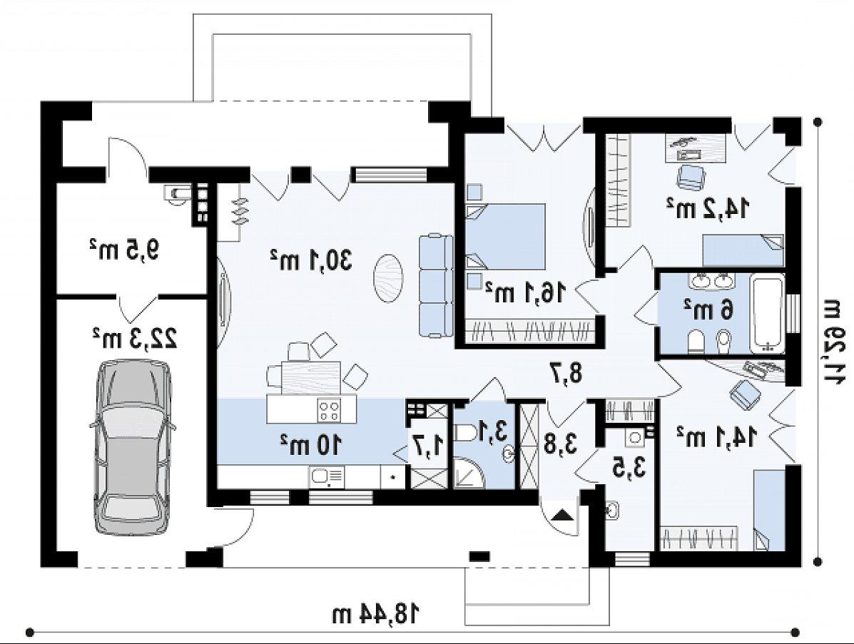 Первый этаж 111,5 (143,3 м²) дома Zx102 GP