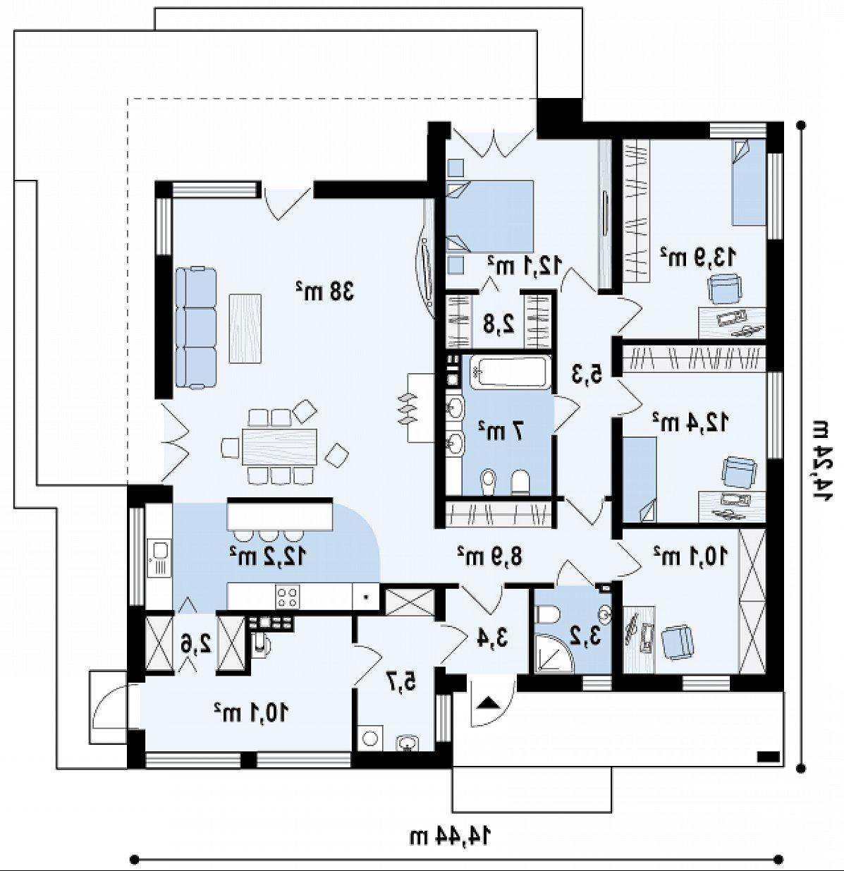 Первый этаж 147,8 м² дома Zx103 bG