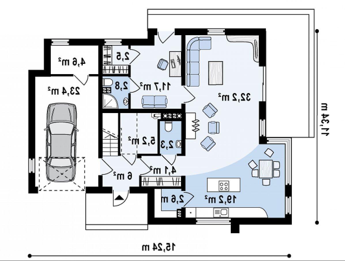 Первый этаж 88,6 (116,6 м²) дома Zx39