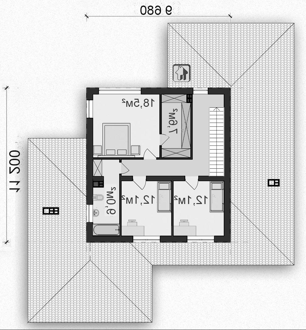 Схема второго этажа дома ZH6
