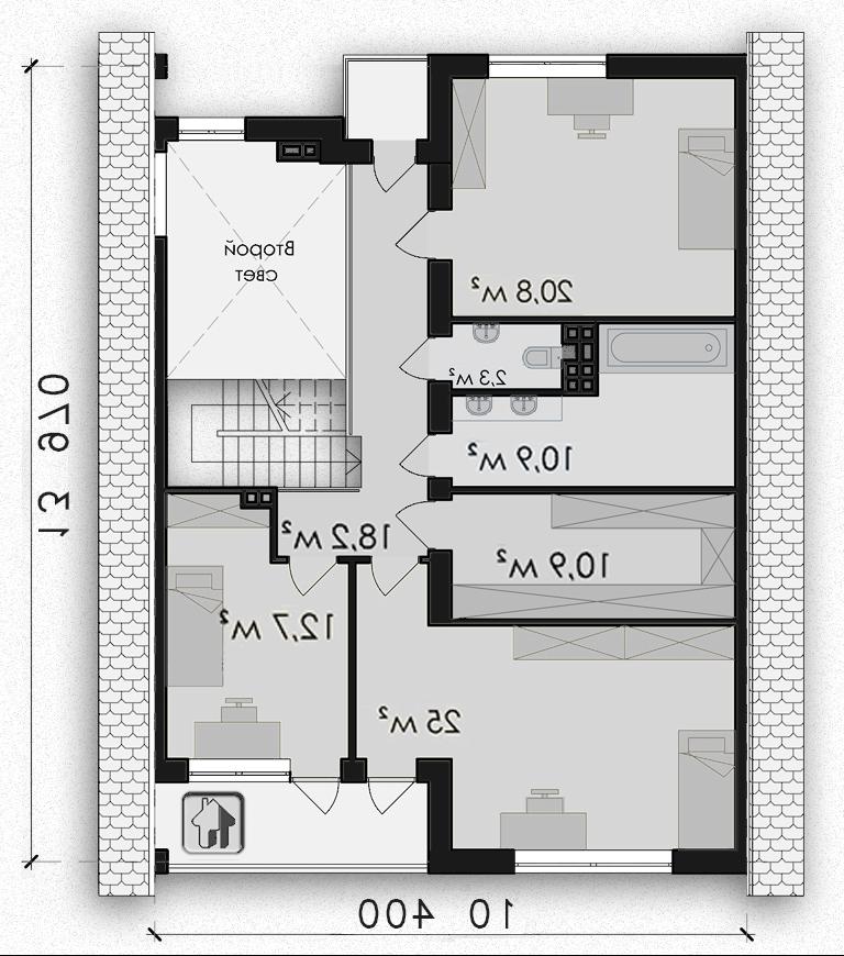 Схема второго этажа дома ZH2 — Небесный 1
