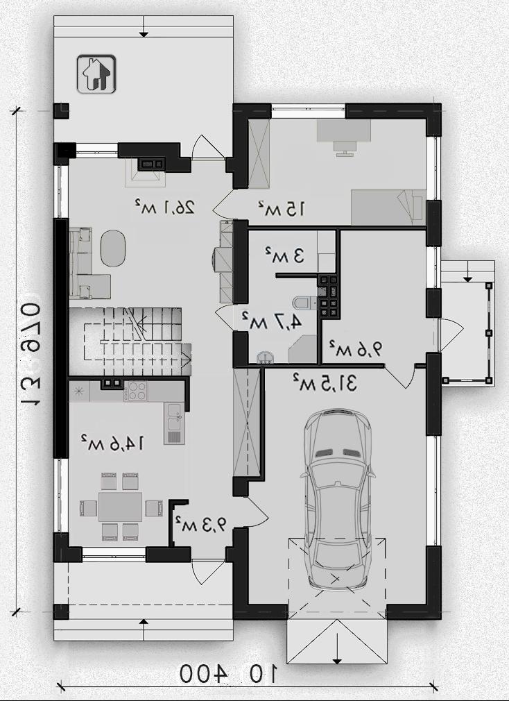 Схема первого этажа дома ZH2 — Небесный 1