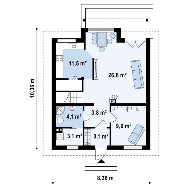 Первый этаж 62,3 м² дома Z99 dk