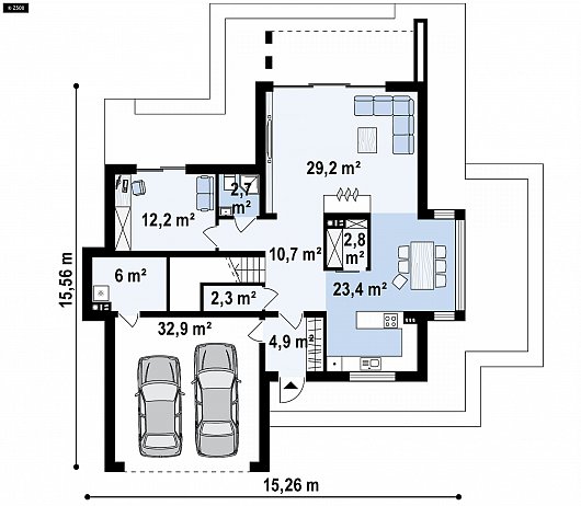 Первый этаж 123,4 м² дома Zr17 A