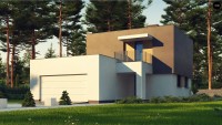 Проект чертеж одноэтажного дома с мансардой Zx134
