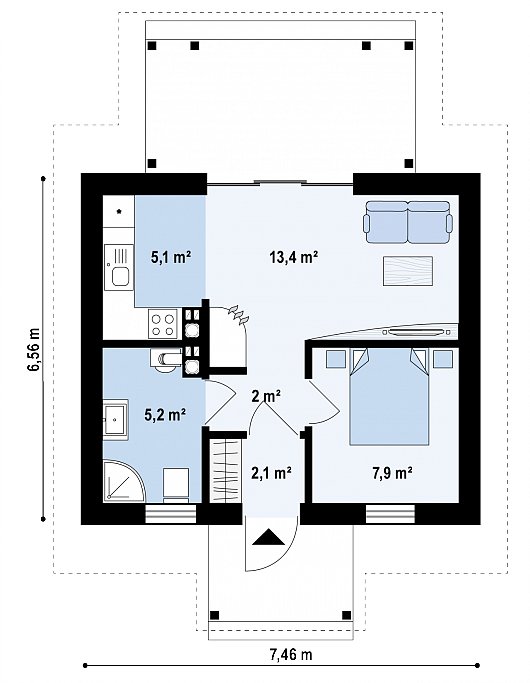 Первый этаж 35,8 м² дома Z352