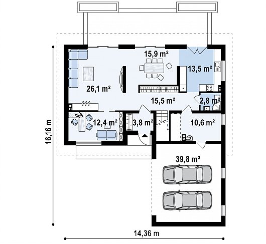 Первый этаж 139,4 м² дома Z358