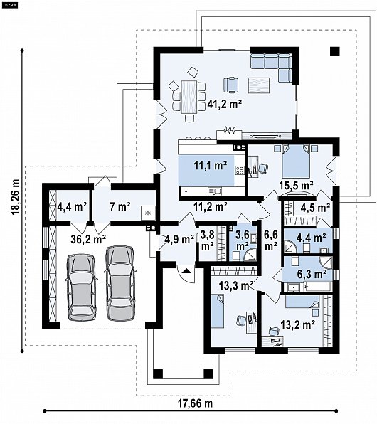 Первый этаж 186,1 м² дома Z80 A