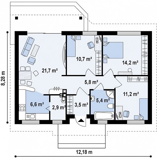Первый этаж 82,0 м² дома z7 dk