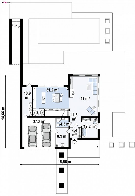 Второй этаж 58,6 м² дома Zx98