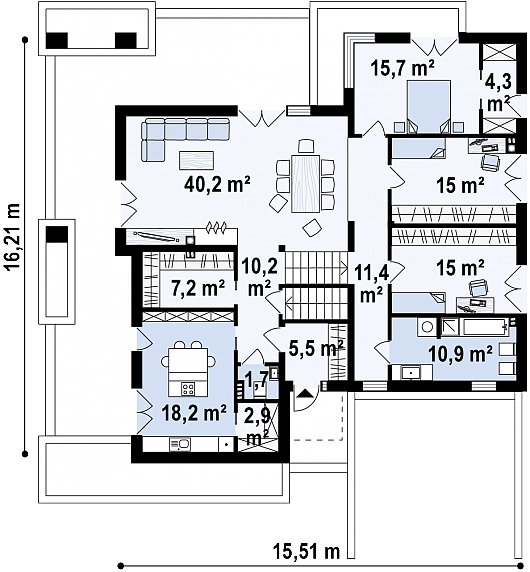 Первый этаж 157,1 м² дома Zx132