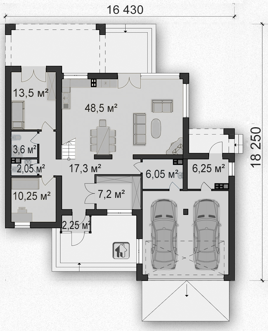 Схема первого этажа дома ZH6