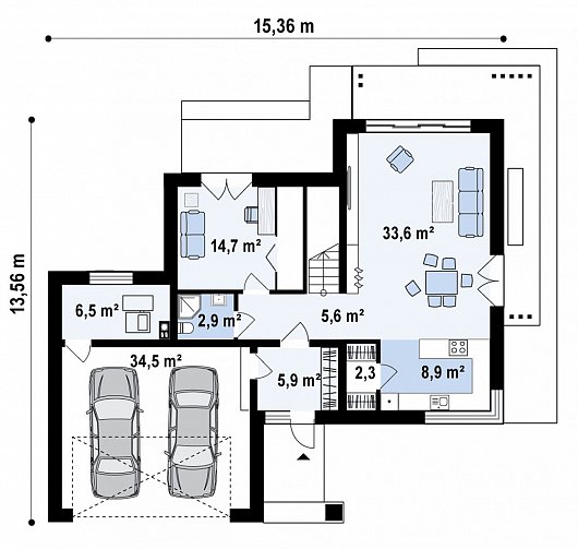 Первый этаж 115,8 м² дома Z426