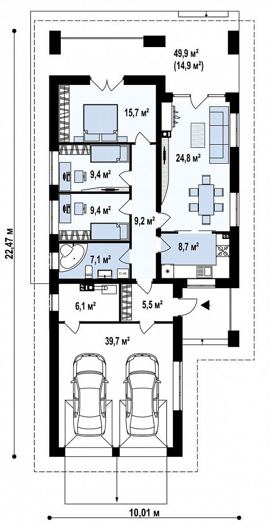 Первый этаж 150,5 м дома Z327