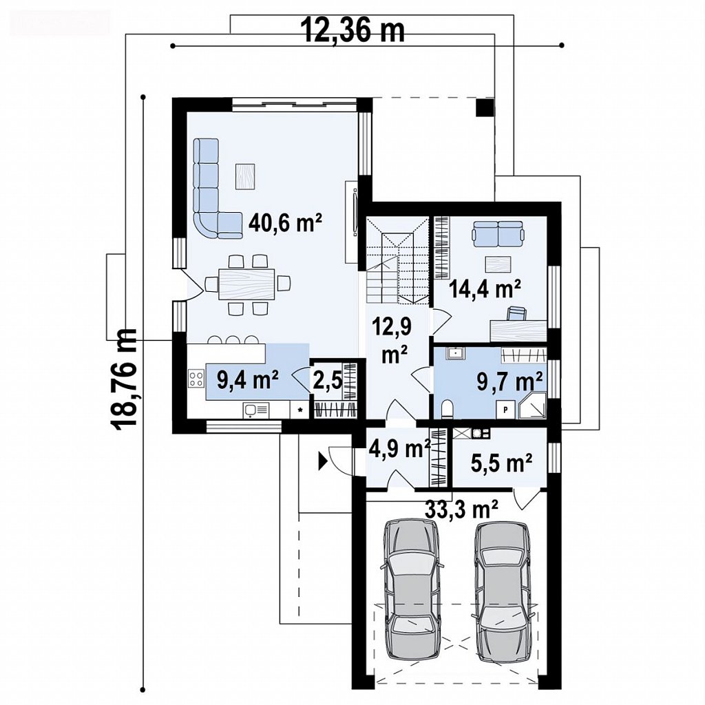 Первый этаж 131,7 м² дома Z433
