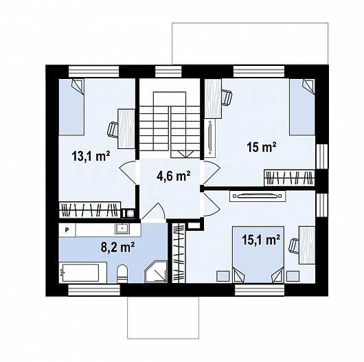 Первый этаж 62,1 м² дома Zx212
