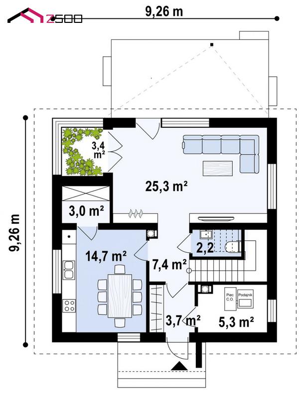 1-ЫЙ ЭТАЖ 65,0 / 65,0 m² дома Z470